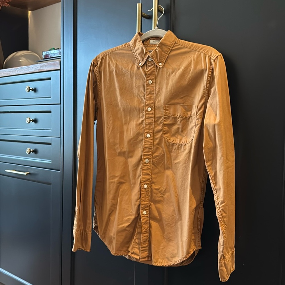 J. CREW MEN’S CARAMEL COTTON SHIRT